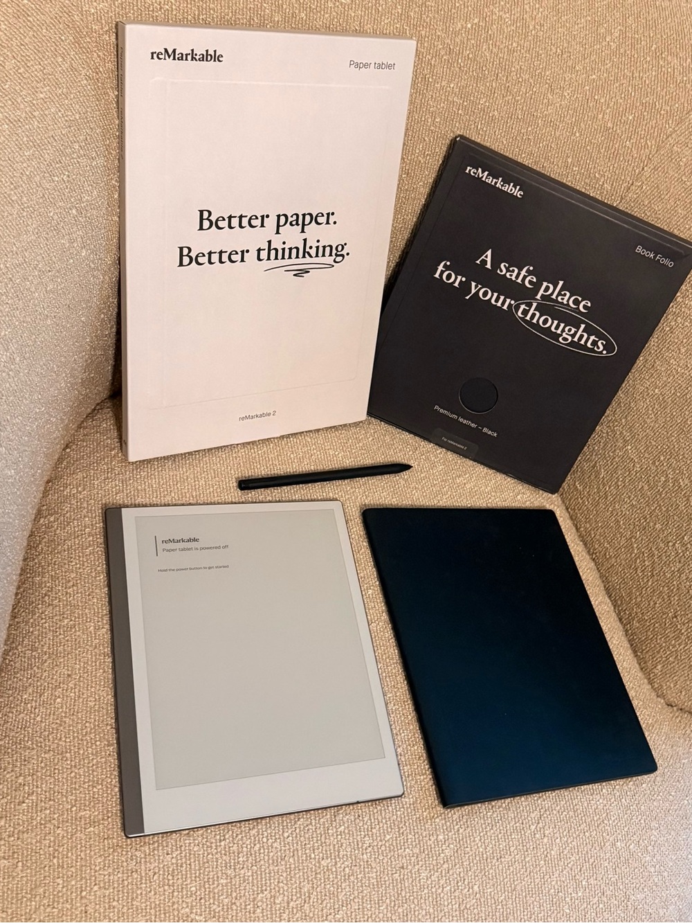 reMarkable 2 Paper Tablet Bundle + Book Folio + Marker Pen + Original Box